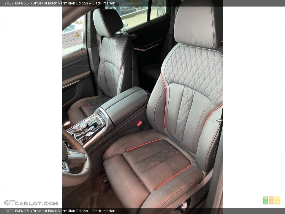 Black Interior Photo for the 2022 BMW X5 xDrive40i Black Vermillion Edition #143229492