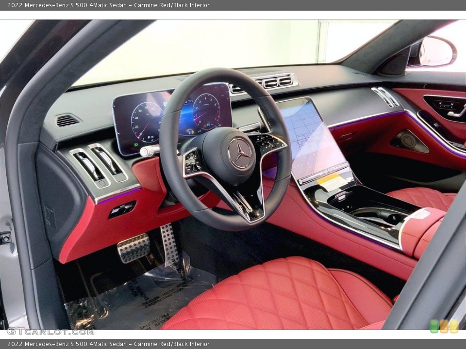 Carmine Red/Black Interior Photo for the 2022 Mercedes-Benz S 500 4Matic Sedan #143240949