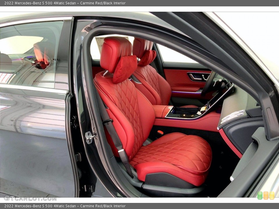 Carmine Red/Black Interior Front Seat for the 2022 Mercedes-Benz S 500 4Matic Sedan #143240988