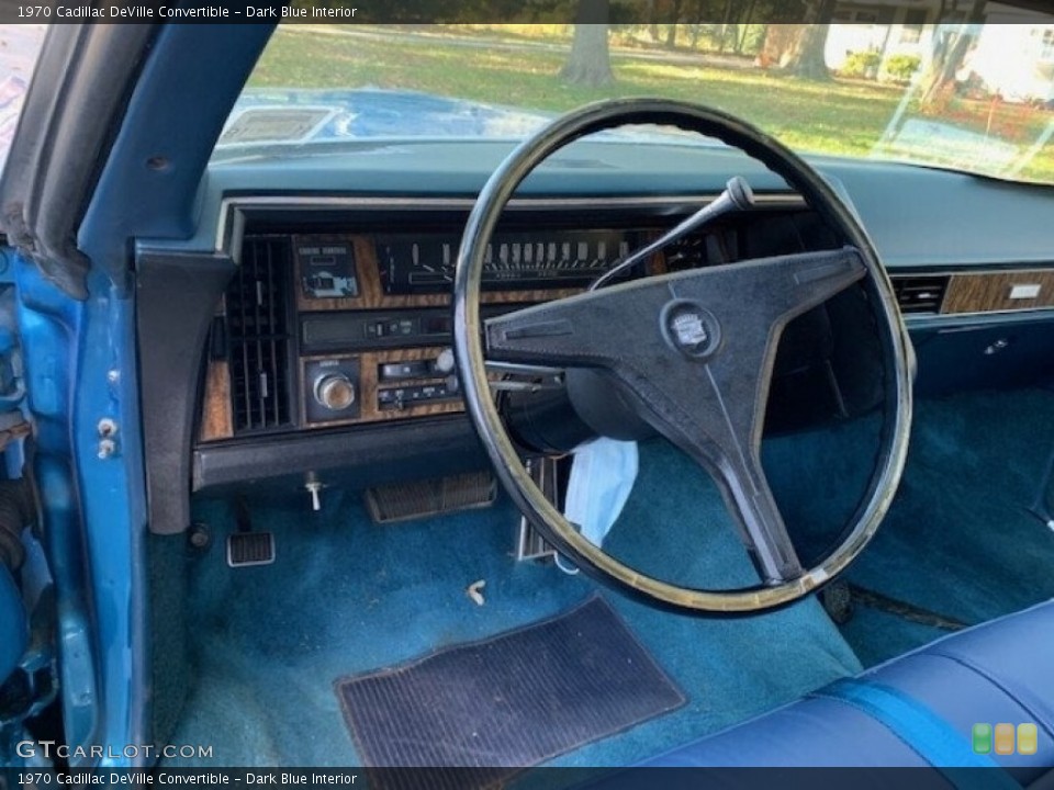 Dark Blue Interior Steering Wheel for the 1970 Cadillac DeVille Convertible #143252102