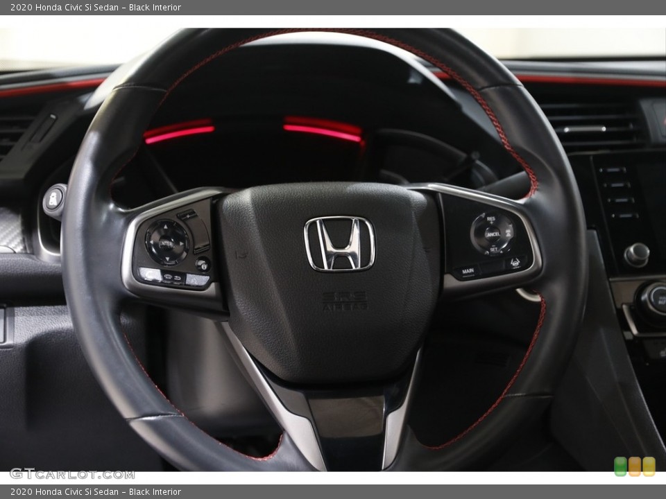 Black Interior Steering Wheel for the 2020 Honda Civic Si Sedan #143255191