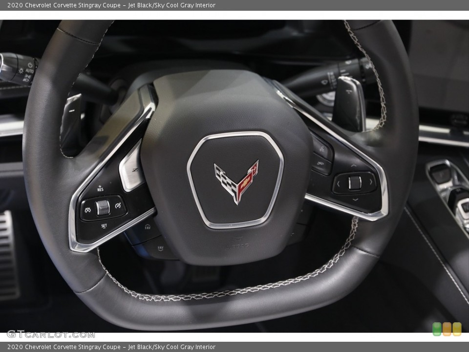 Jet Black/Sky Cool Gray Interior Steering Wheel for the 2020 Chevrolet Corvette Stingray Coupe #143261200