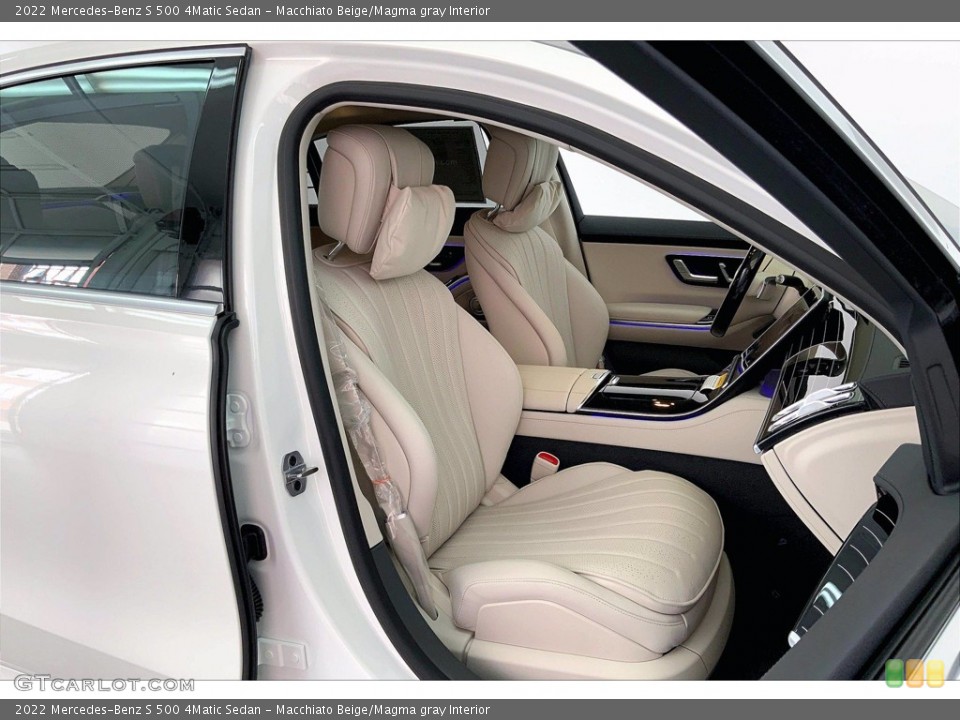 Macchiato Beige/Magma gray Interior Front Seat for the 2022 Mercedes-Benz S 500 4Matic Sedan #143270385