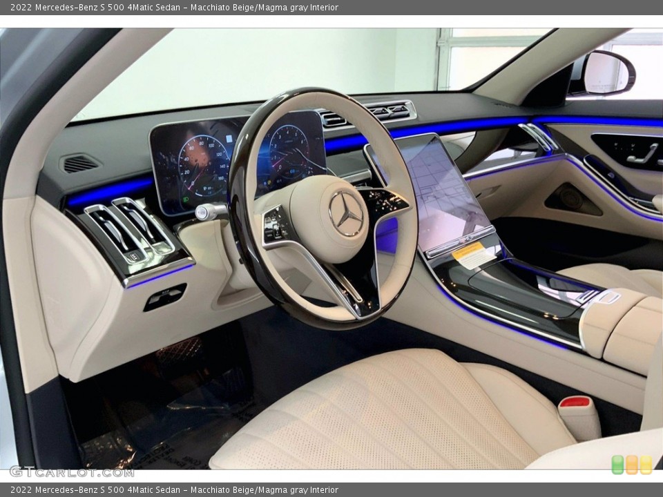 Macchiato Beige/Magma gray Interior Photo for the 2022 Mercedes-Benz S 500 4Matic Sedan #143270694