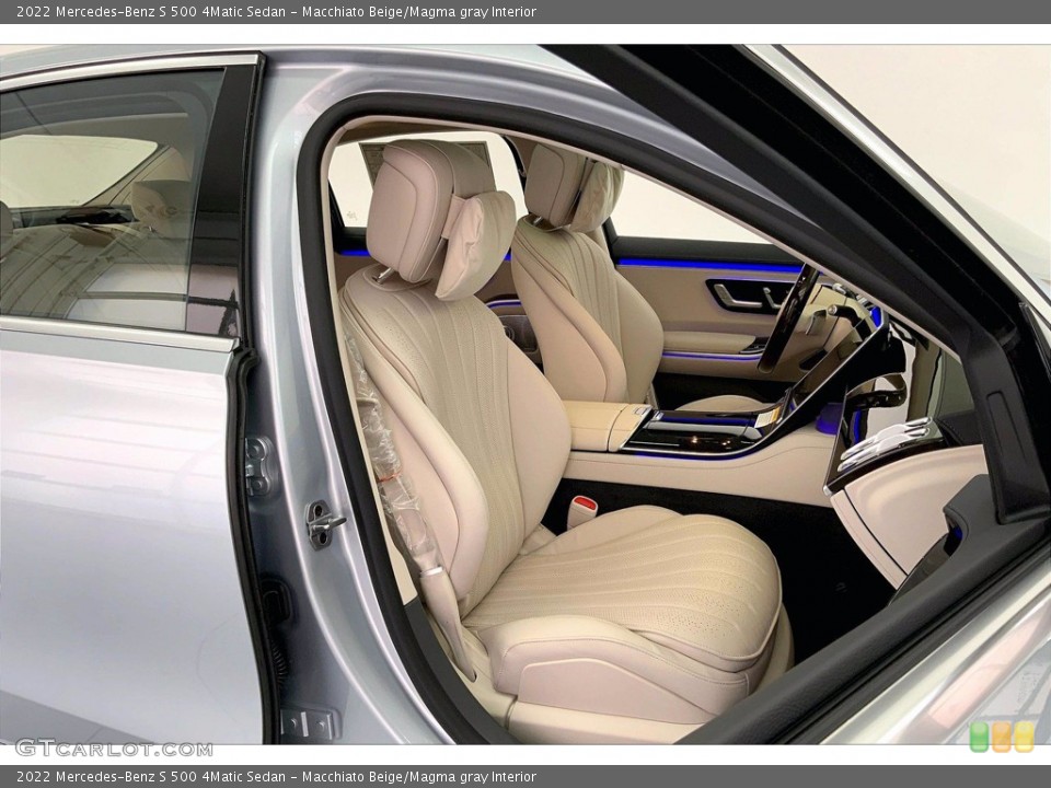 Macchiato Beige/Magma gray Interior Front Seat for the 2022 Mercedes-Benz S 500 4Matic Sedan #143270730