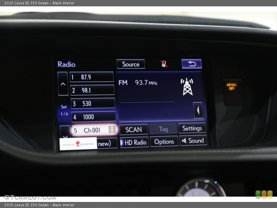 Black Interior Controls for the 2015 Lexus ES 350 Sedan #143280575