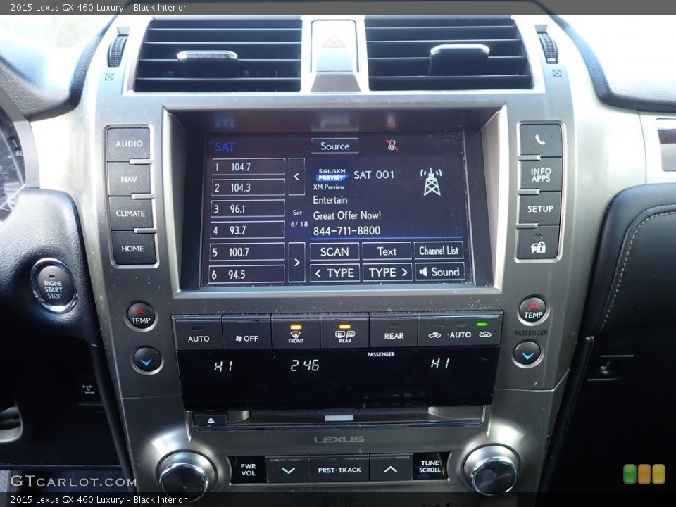 Black Interior Controls for the 2015 Lexus GX 460 Luxury #143282116