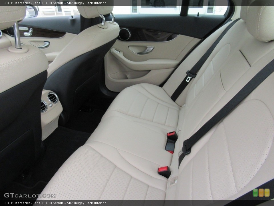 Silk Beige/Black Interior Rear Seat for the 2016 Mercedes-Benz C 300 Sedan #143284118
