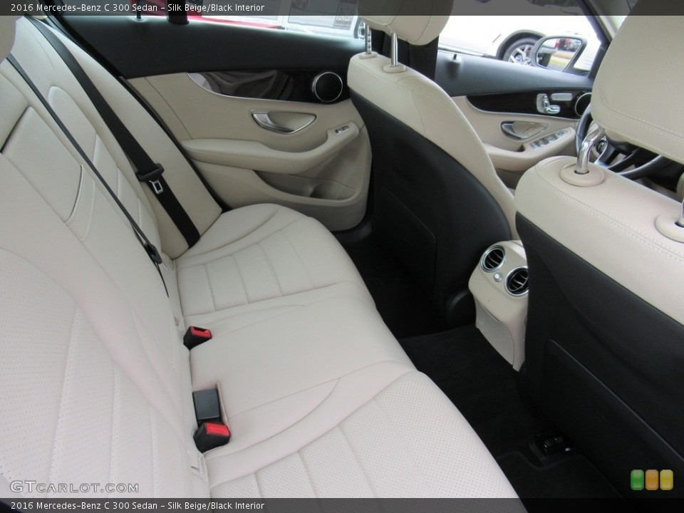 Silk Beige/Black Interior Rear Seat for the 2016 Mercedes-Benz C 300 Sedan #143284136