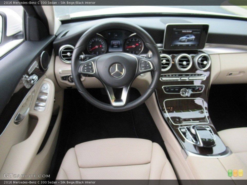 Silk Beige/Black Interior Dashboard for the 2016 Mercedes-Benz C 300 Sedan #143284142