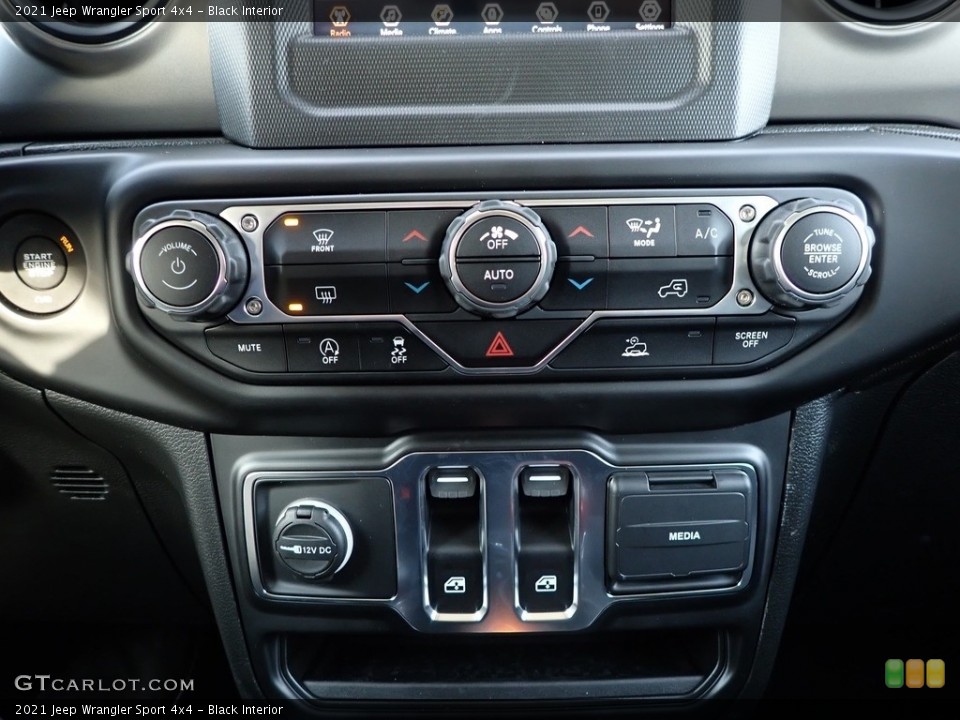 Black Interior Controls for the 2021 Jeep Wrangler Sport 4x4 #143296795