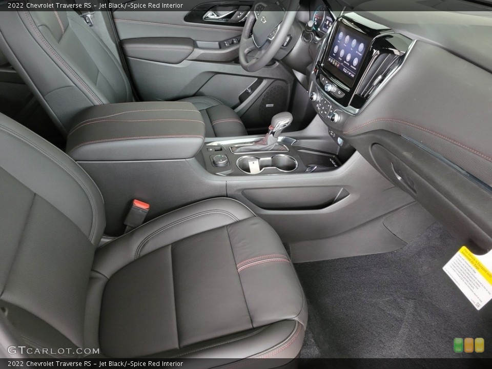 Jet Black/­Spice Red 2022 Chevrolet Traverse Interiors