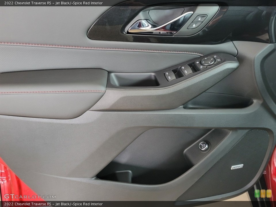Jet Black/­Spice Red Interior Door Panel for the 2022 Chevrolet Traverse RS #143297076