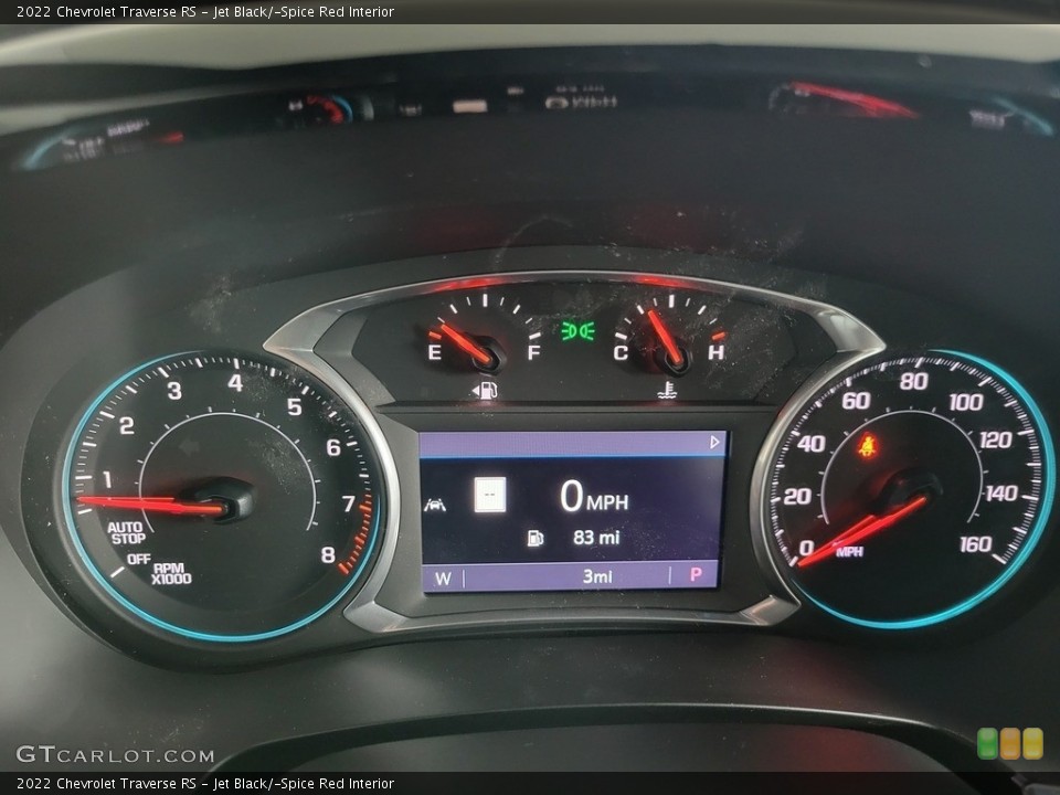 Jet Black/­Spice Red Interior Gauges for the 2022 Chevrolet Traverse RS #143297185