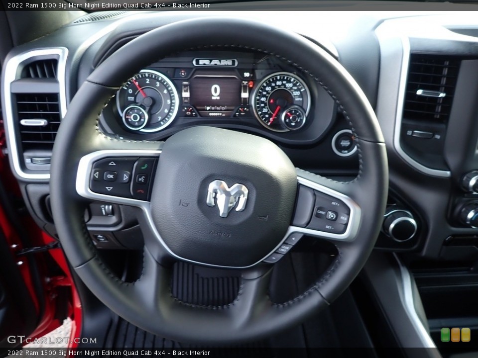 Black Interior Steering Wheel for the 2022 Ram 1500 Big Horn Night Edition Quad Cab 4x4 #143298857