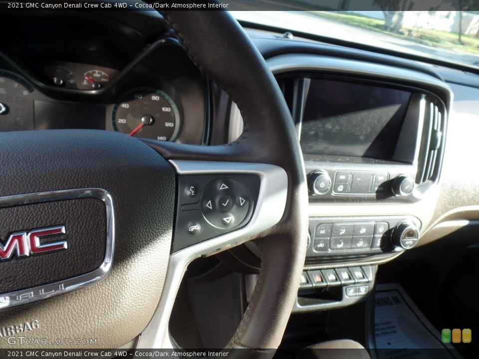 Cocoa/Dark Atmosphere Interior Steering Wheel for the 2021 GMC Canyon Denali Crew Cab 4WD #143299296
