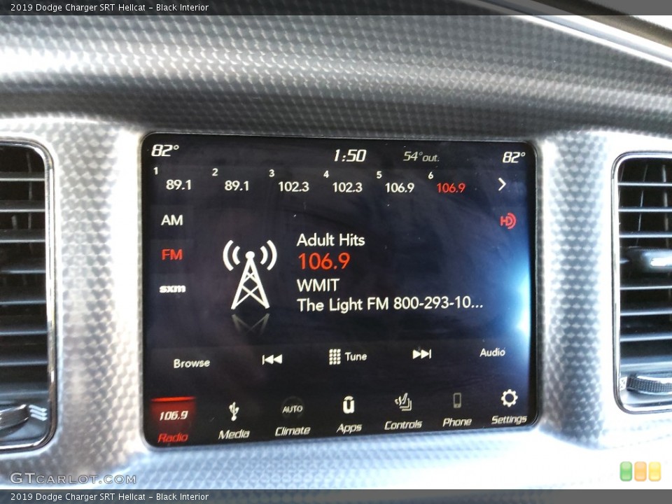 Black Interior Controls for the 2019 Dodge Charger SRT Hellcat #143302814