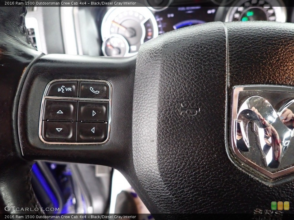 Black/Diesel Gray Interior Steering Wheel for the 2016 Ram 1500 Outdoorsman Crew Cab 4x4 #143303006