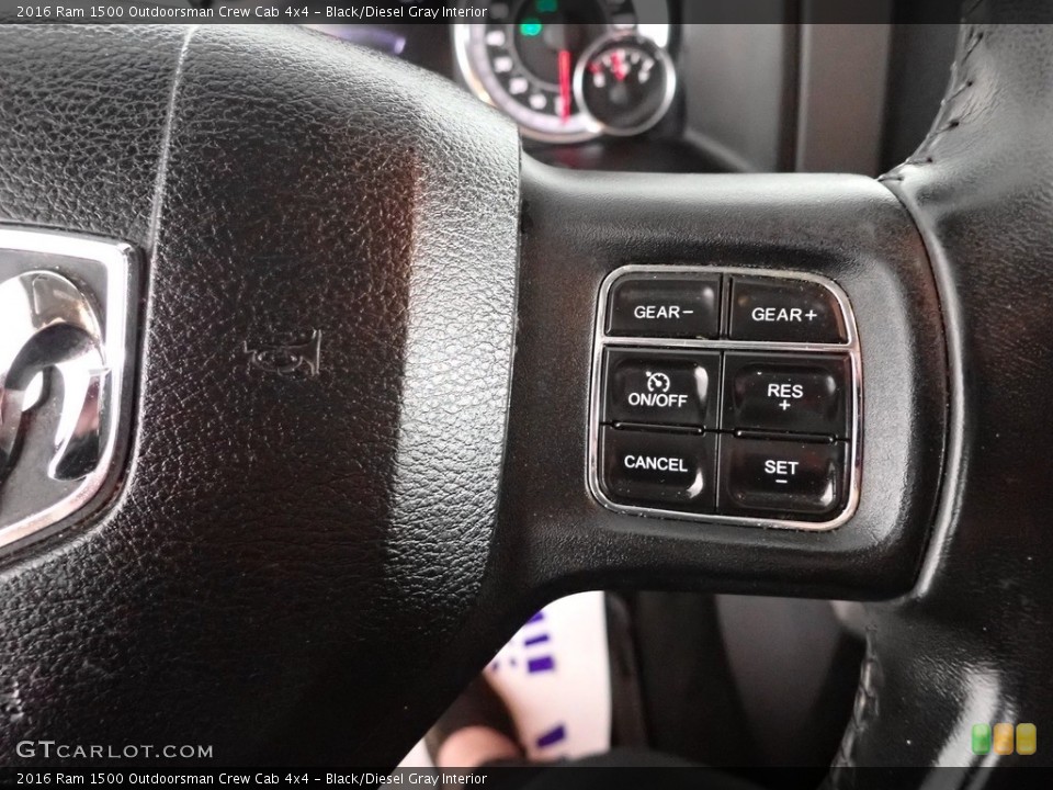 Black/Diesel Gray Interior Steering Wheel for the 2016 Ram 1500 Outdoorsman Crew Cab 4x4 #143303030