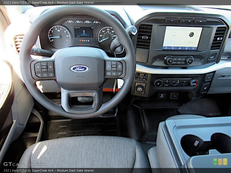 Medium Dark Slate Interior Dashboard for the 2021 Ford F150 XL SuperCrew 4x4 #143307672