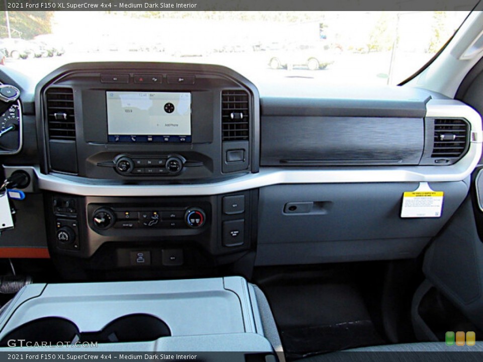 Medium Dark Slate Interior Dashboard for the 2021 Ford F150 XL SuperCrew 4x4 #143307681