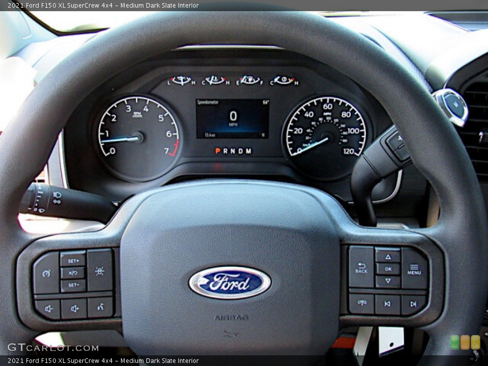 Medium Dark Slate Interior Steering Wheel for the 2021 Ford F150 XL SuperCrew 4x4 #143307692