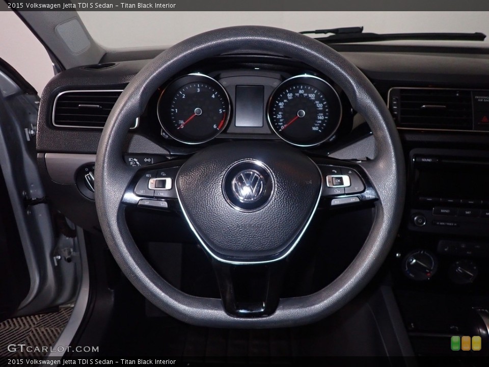 Titan Black Interior Steering Wheel for the 2015 Volkswagen Jetta TDI S Sedan #143311461
