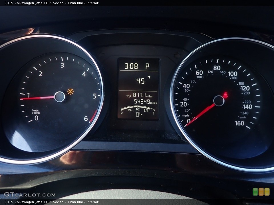 Titan Black Interior Gauges for the 2015 Volkswagen Jetta TDI S Sedan #143311485