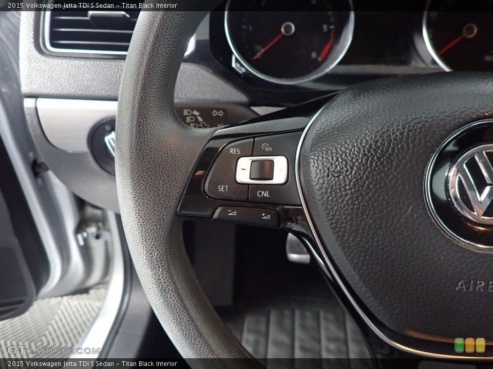 Titan Black Interior Steering Wheel for the 2015 Volkswagen Jetta TDI S Sedan #143311506