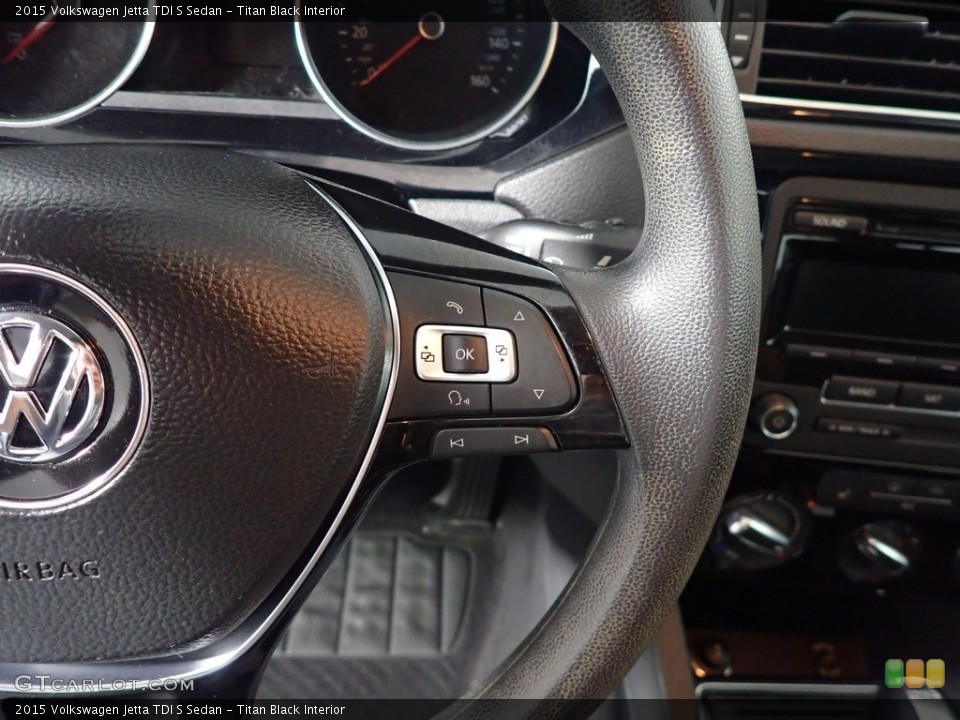 Titan Black Interior Steering Wheel for the 2015 Volkswagen Jetta TDI S Sedan #143311530
