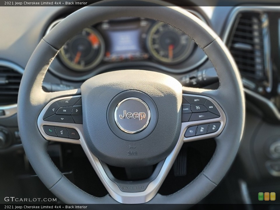 Black Interior Steering Wheel for the 2021 Jeep Cherokee Limited 4x4 #143311686