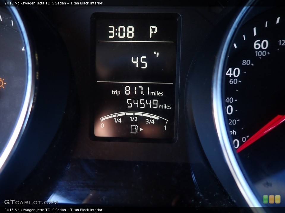 Titan Black Interior Gauges for the 2015 Volkswagen Jetta TDI S Sedan #143311819