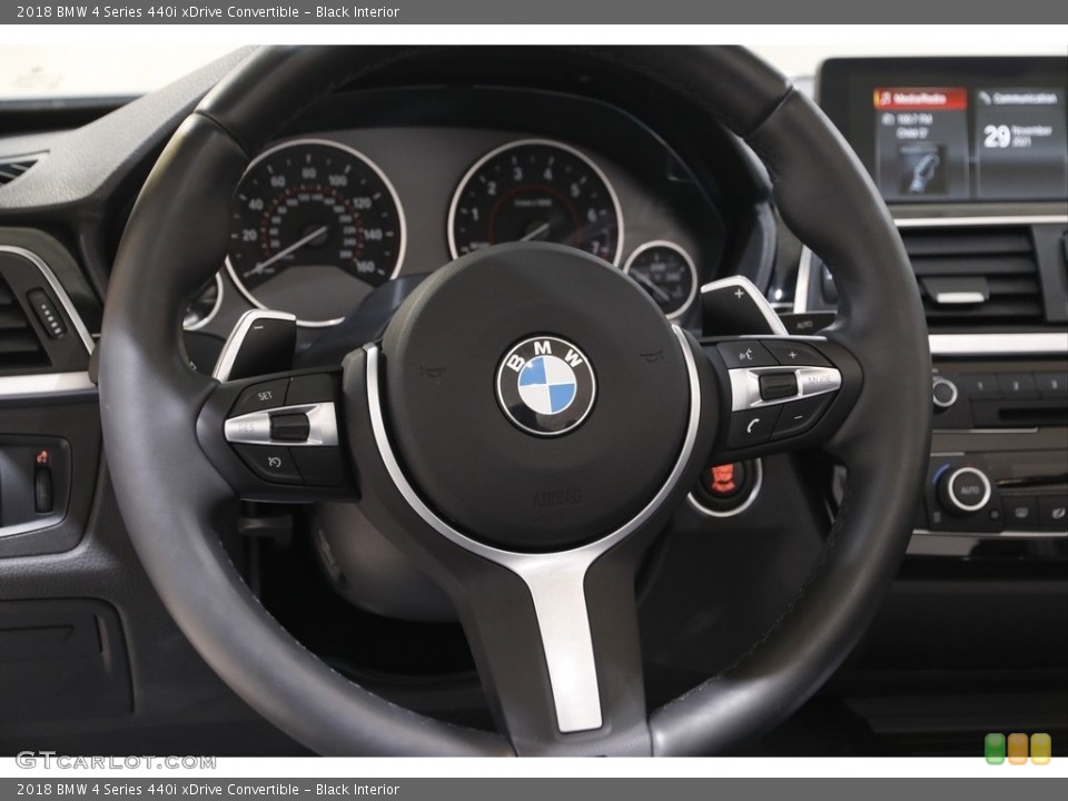 Black Interior Steering Wheel for the 2018 BMW 4 Series 440i xDrive Convertible #143312460