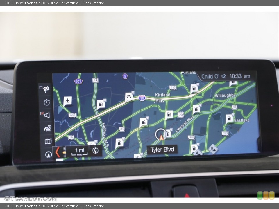 Black Interior Navigation for the 2018 BMW 4 Series 440i xDrive Convertible #143312544