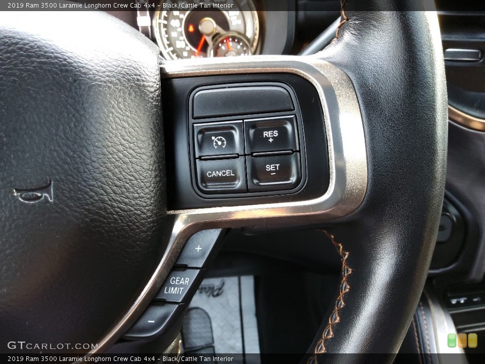Black/Cattle Tan Interior Steering Wheel for the 2019 Ram 3500 Laramie Longhorn Crew Cab 4x4 #143324127