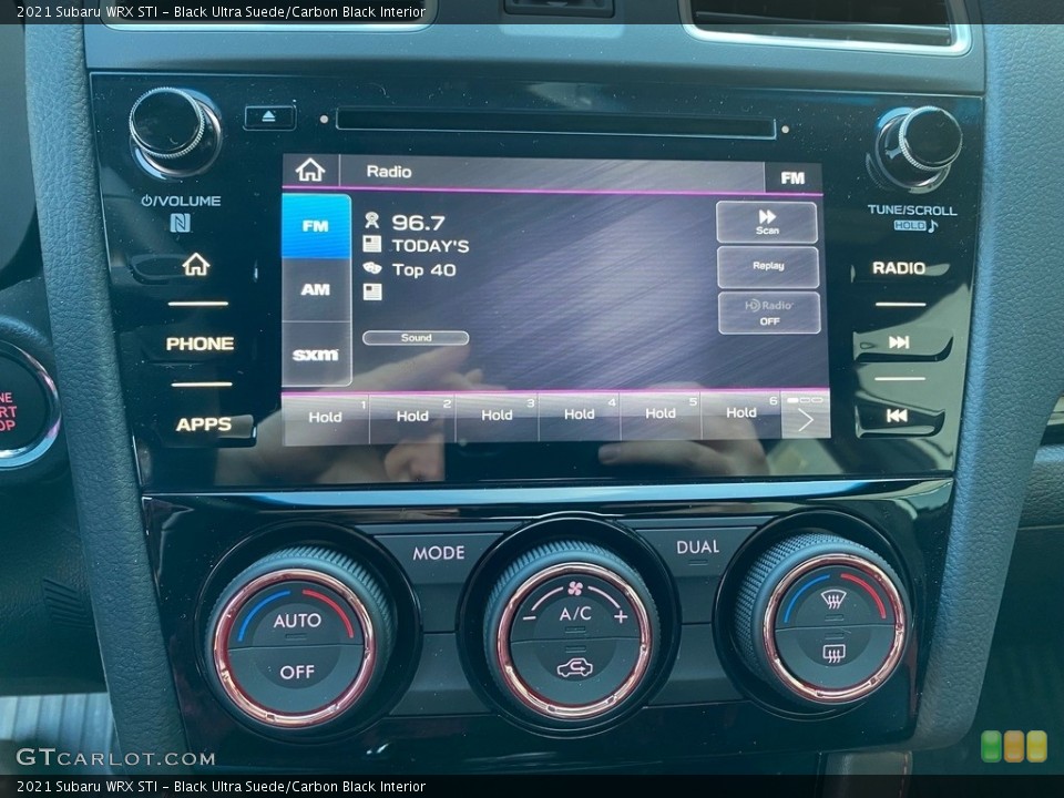 Black Ultra Suede/Carbon Black Interior Audio System for the 2021 Subaru WRX STI #143346329