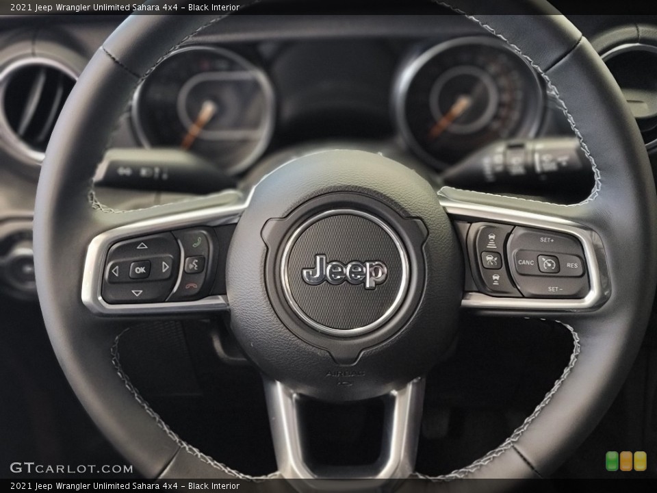 Black Interior Steering Wheel for the 2021 Jeep Wrangler Unlimited Sahara 4x4 #143346332
