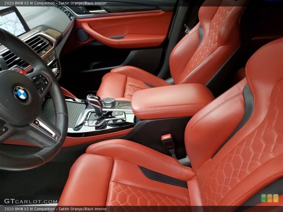 Sakhir Orange/Black Interior Front Seat for the 2020 BMW X3 M Competition #143347854