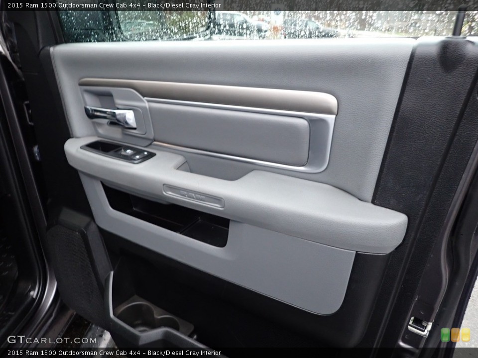 Black/Diesel Gray Interior Door Panel for the 2015 Ram 1500 Outdoorsman Crew Cab 4x4 #143348826