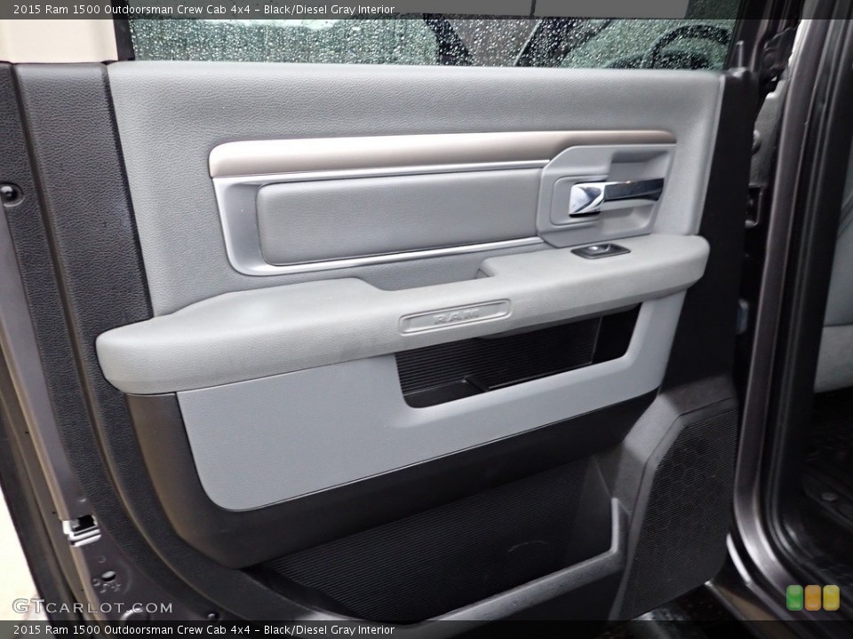 Black/Diesel Gray Interior Door Panel for the 2015 Ram 1500 Outdoorsman Crew Cab 4x4 #143349003