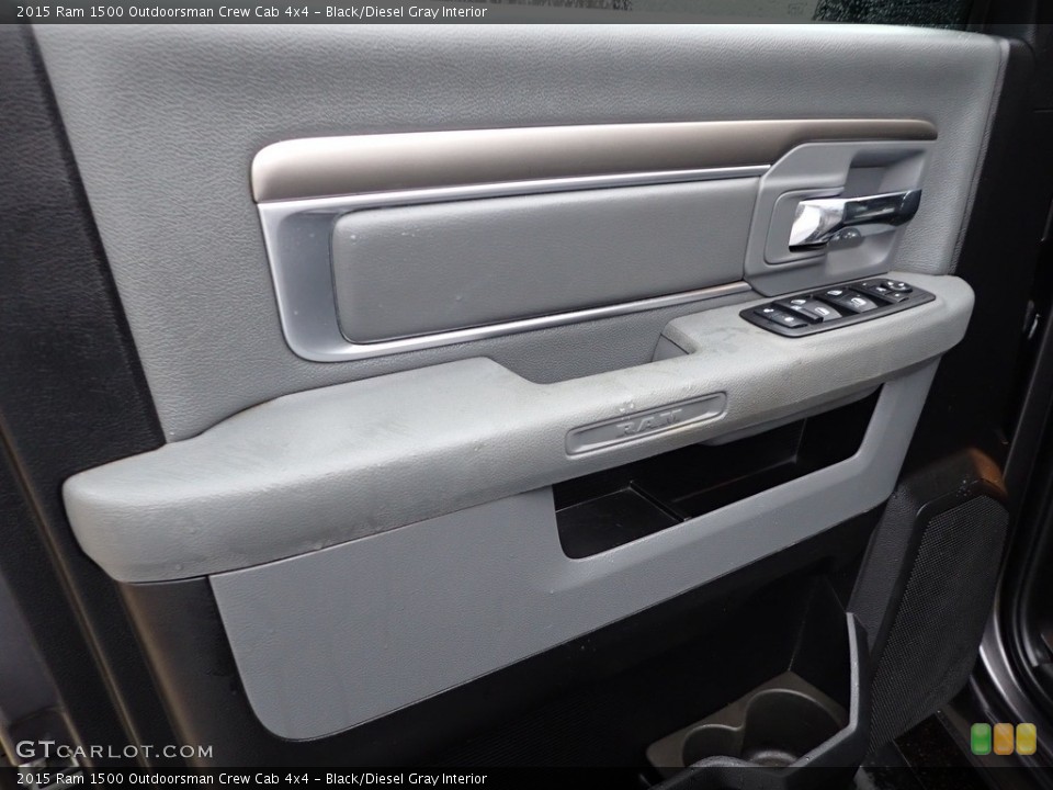 Black/Diesel Gray Interior Door Panel for the 2015 Ram 1500 Outdoorsman Crew Cab 4x4 #143349030
