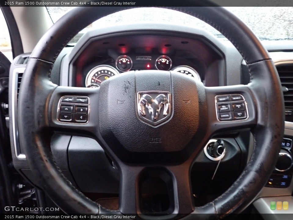 Black/Diesel Gray Interior Steering Wheel for the 2015 Ram 1500 Outdoorsman Crew Cab 4x4 #143349087