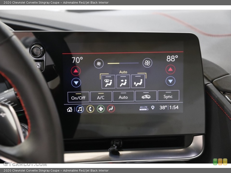 Adrenaline Red/Jet Black Interior Controls for the 2020 Chevrolet Corvette Stingray Coupe #143354493