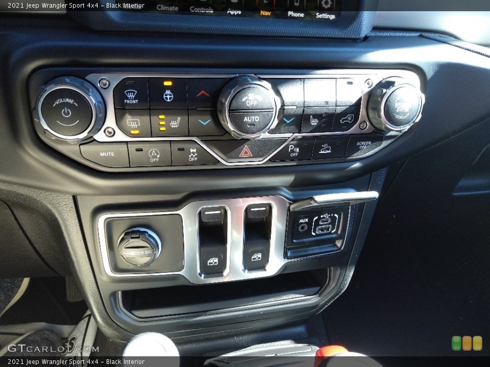 Black Interior Controls for the 2021 Jeep Wrangler Sport 4x4 #143357457