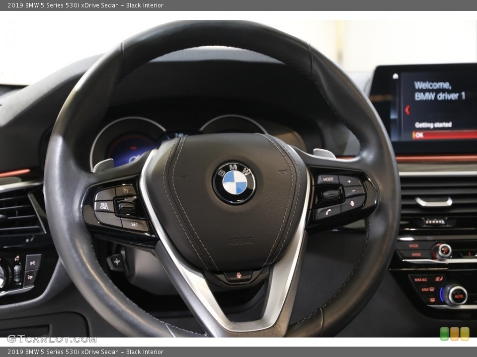 Black Interior Steering Wheel for the 2019 BMW 5 Series 530i xDrive Sedan #143359607