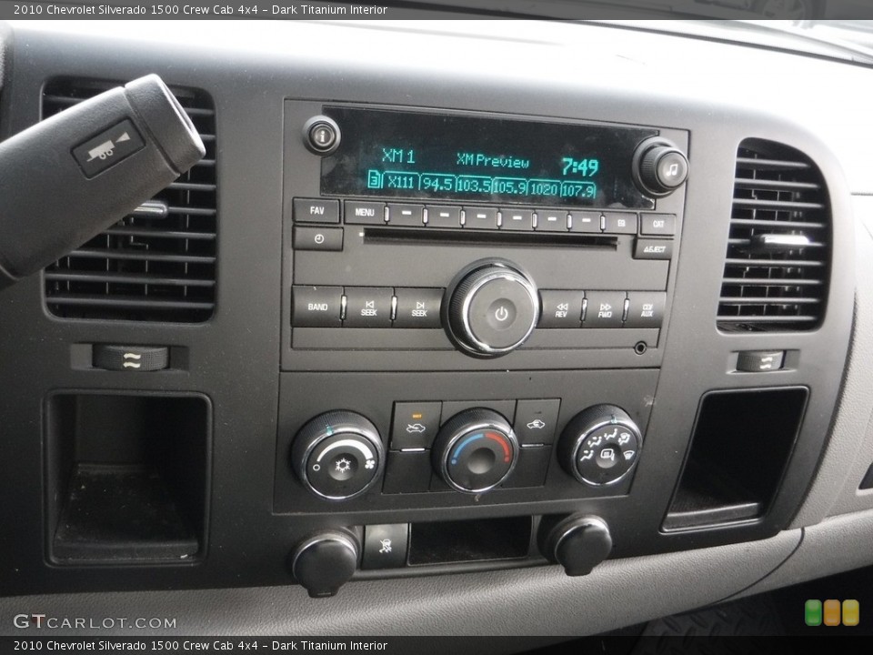Dark Titanium Interior Controls for the 2010 Chevrolet Silverado 1500 Crew Cab 4x4 #143361438