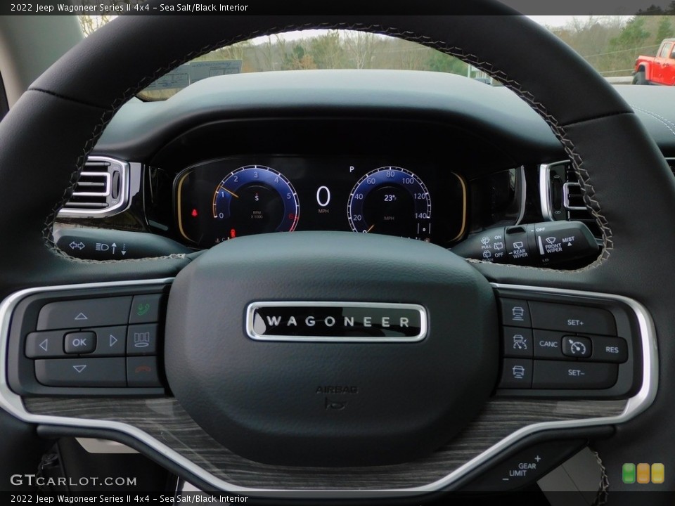 Sea Salt/Black Interior Steering Wheel for the 2022 Jeep Wagoneer Series II 4x4 #143362215