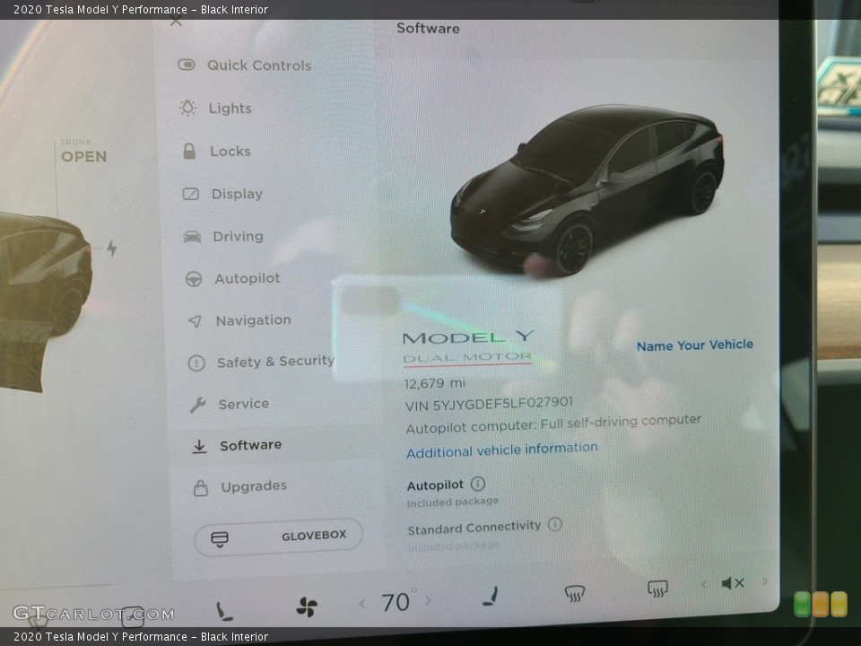 Black Interior Controls for the 2020 Tesla Model Y Performance #143366206