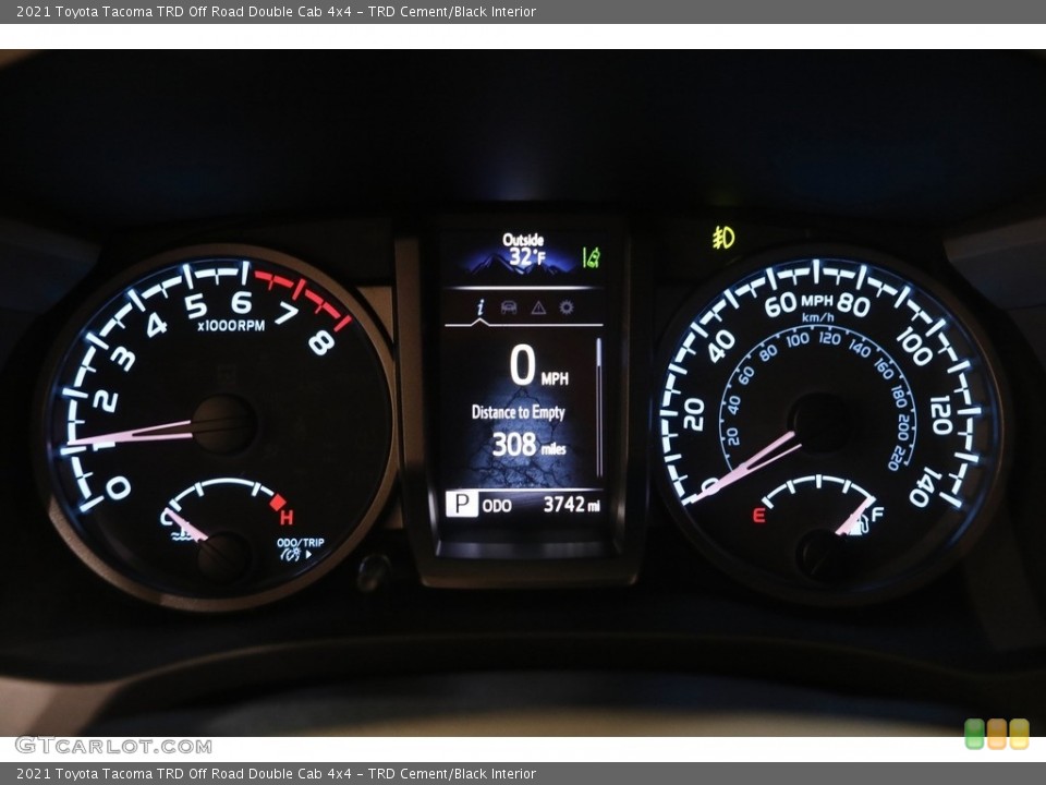 TRD Cement/Black Interior Gauges for the 2021 Toyota Tacoma TRD Off Road Double Cab 4x4 #143368765