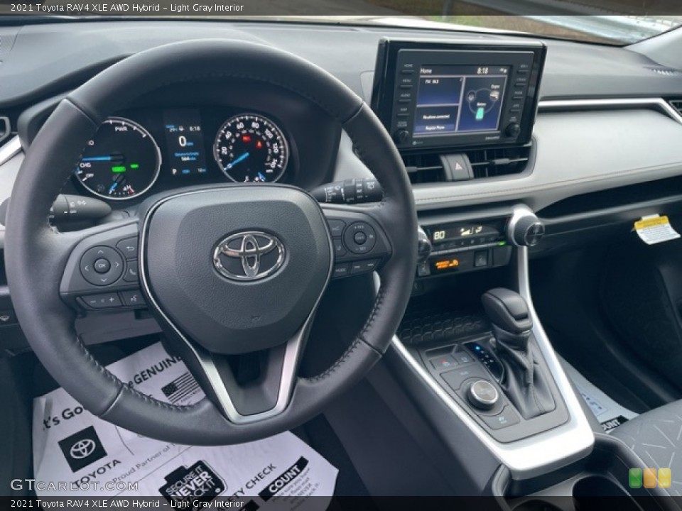 Light Gray Interior Dashboard for the 2021 Toyota RAV4 XLE AWD Hybrid #143369413